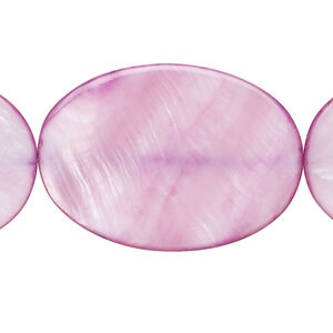 Mother-of-pearl shell 1pkg1, flat oval bead 15 inch light violet 34x24mm-35x25mm