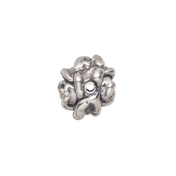 Bead 1pkg1 sterling silver, 16x14mm rose, electroformed / antiqued JBB Findings image number 1