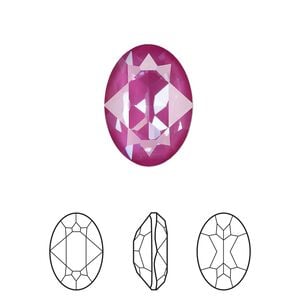 Fancy stone 1pk crystal orchid ignite LacquerPRO, Crystal Passions&reg; 18x13mm oval 4120