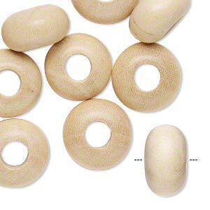 Bead, Dione&reg;, Taiwanese cheesewood (waxed), tan, 13x8mm-15x10mm rondelle. Sold per pkg of 12.