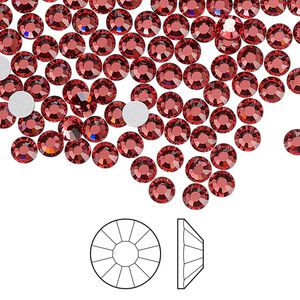 Flat back 1440pk indian pink foil back, Preciosa Viva 12&reg; Czech crystal rhinestone 3.8-4mm chaton rose round SS16