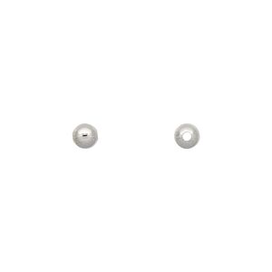 Bead 1pkg100 imitation nickel-plated, 4mm round, brass