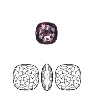 Fancy stone 2pk iris foil back, Crystal Passions&reg; 10mm thin cushion 4483