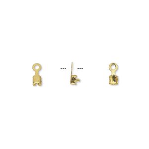 Cupchain connector 1pkg50 gold-finished, 2.5mm / fits 2mm cupchain, brass