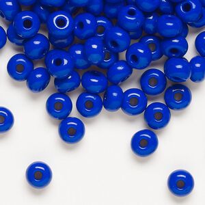 Seed bead, Preciosa Ornela, glass, opaque lapis blue, #2 rocaille. Sold per 50-gram pkg.