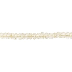 Lemon quartz 1pkg1, hand-cut faceted rondelle bead 13 inch 3x2mm-4x3mm