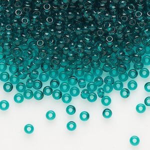 Seed bead, Preciosa Ornela, glass, transparent teal, #8 rocaille. Sold per 500-gram pkg.