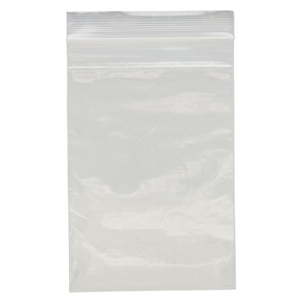 Bag, Tite-Lip&trade;, anti-tarnish plastic, transparent clear, 4x6-inch top zip. Sold per pkg of 1,000. image number 1