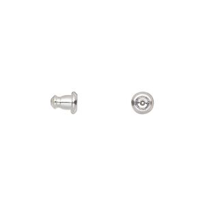 Earnut, sterling silver, 5.5x4.5mm barrel. Sold per pkg of 5 pairs.