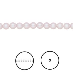 Pearl 100pk iridescent dreamy rose, Crystal Passions&reg; 4mm round 5810