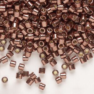 Seed bead, Delica&reg; 1pkg7.5g glass, #8 round, Duracoat&reg; opaque galvanized dark mauve / outside dyed (DBL-1843)