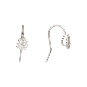 Ear wire 1pkg2 Amoracast&reg; sterling silver, 13mm / 8x6mm pineapple crown, 20 gauge 1 pair