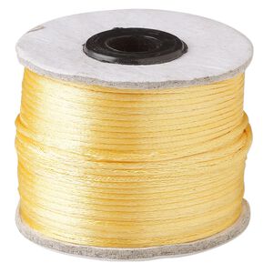 Cord, Satinique&trade;, satin, golden, 1mm. Sold per 200-foot spool.