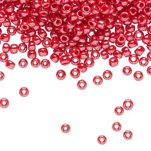 Seed bead, TOHO BEADS&reg;, glass, pkg/7.5g, #8 round, opaque luster cherry (TR-08-125).