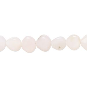 Pink opal 1pkg1, hand-cut puffed teardrop bead natural 8 inch 8x7mm-9x8mm