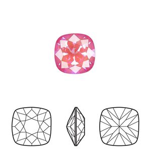 Fancy stone 1pk crystal lotus pink DeLite, Crystal Passions&reg; 12mm cushion 4470