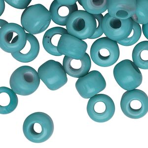 Bead, glass, opaque aqua blue, 9x7mm crow. Sold per pkg of 100.