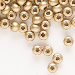 Seed bead, Preciosa Ornela, glass, opaque metallic soft gold, #2 rocaille. Sold per 50-gram pkg.