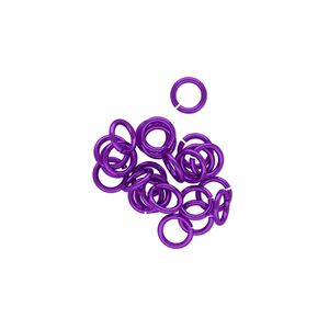Jump ring 1pkg25 niobium, 5mm round, 20 gauge / 3.4mm inside diameter / purple