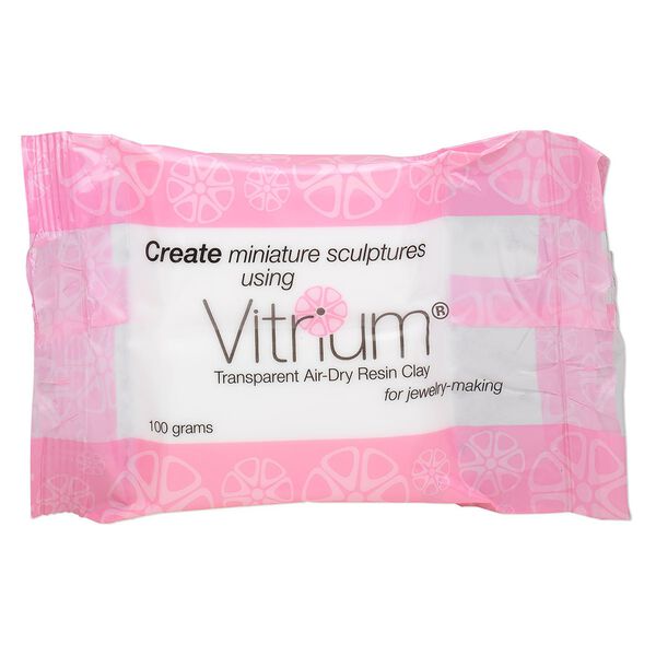 Clay, Vitrium&reg;, resin clay, pkg/100g, transparent white. image number 0