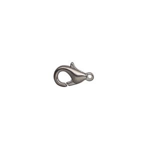 Clasp lobster claw 1pkg10 gunmetal-plated, 10x6mm, brass 1-strand