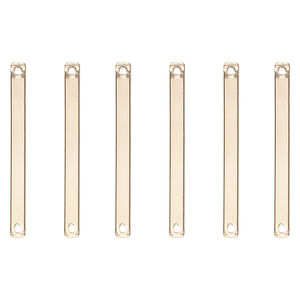 Link, 14Kt gold-filled, 25x2mm smooth bar. Sold per pkg of 6.