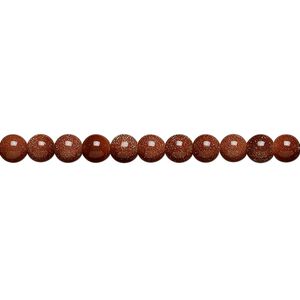 Bead, brown goldstone (glass) (man-made), 4mm round. Sold per 15-1/2" to 16" strand.
