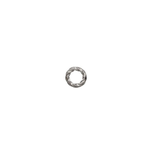 Jump ring 1pkg500 gunmetal-plated, 6mm twisted round, 16 gauge / 3.6mm inside diameter / brass image number 0