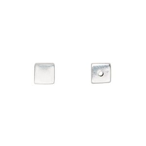 Bead 1pkg1 sterling silver, 6mm cube
