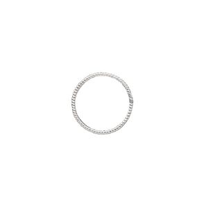 Jump ring 1pkg2 sterling silver, 14mm soldered closed twisted round, 20 gauge / 12.6mm inside diameter