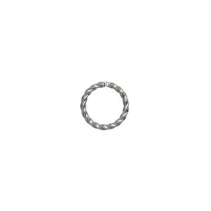 Jump ring 1pkg100 gunmetal-plated, 10mm twisted round, 16 gauge / 7.7mm inside diameter / brass