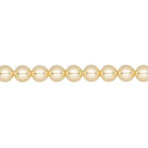 Pearl 500pk gold, Swarovski&reg; 5mm round 5810