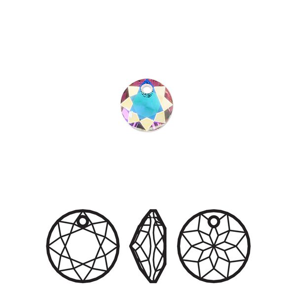 Drop 4pk crystal AB, Crystal Passions&reg; 8mm pendant classic cut 6430 image number 0