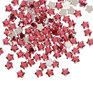 Flat back 720pk scarlet foil back, Swarovski&reg; 4mm star flower 2754