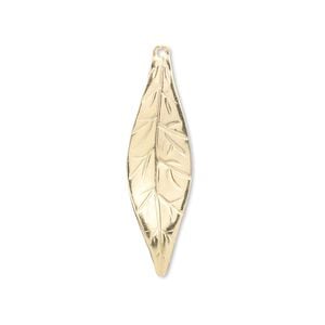 Charm, 14Kt gold-filled, 29x9mm marquise leaf. Sold individually.
