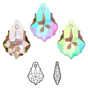 Drop 1pk crystal purple haze, Crystal Passions&reg; 22x15mm pendant baroque 6090