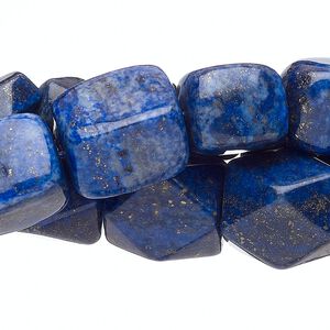 Lapis lazuli 1pkg3, faceted tumbled nugget bead 15 inch mix small to medium