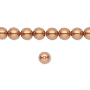 Pearl 500pk copper, Swarovski&reg; 6mm round 5810