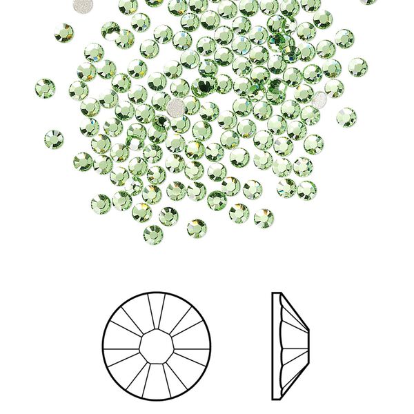 Flat back 144pk peridot foil back, Crystal Passions&reg; 2.1-2.3mm rose round SS7 2058 image number 0