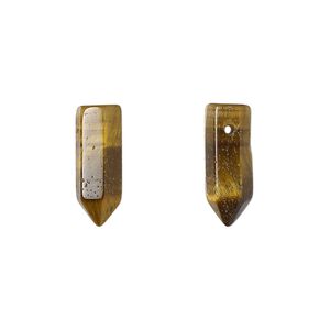 Tigereye 1pkg2, hand-cut top-drilled point bead natural 16x5mm-19x6mm