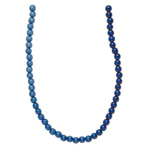 Bead 1pkg1, Taiwanese cheesewood (dyed / waxed), blue ombre, 7-8mm round, 15-1/2 to 16 inches.