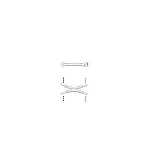Link, silver-plated brass, 16x6mm double curve with 4 loops. Sold per pkg of 20.