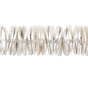 Bead 1pkg20 silver-plated, 6x1mm wavy rondelle, brushed copper
