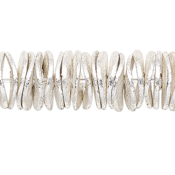 Bead 1pkg20 silver-plated, 6x1mm wavy rondelle, brushed copper image number 0