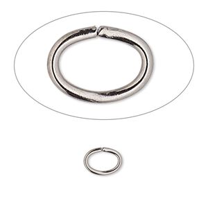 Jump ring 1pkg500 gunmetal-plated, 8x6mm oval, 18 gauge / 6.2x4.1mm inside diameter / brass