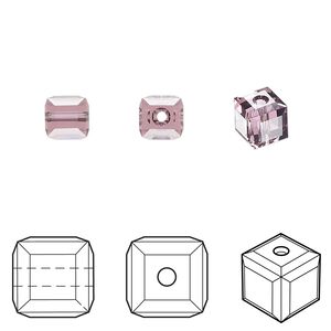 Bead 48pk iris, Crystal Passions&reg; 6mm cube 5601