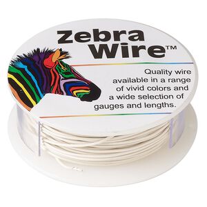 Wire, Zebra Wire&trade;, color-coated copper, cream, round, 20 gauge. Sold per 15-yard spool.