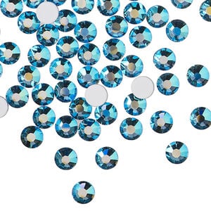 Flat back 1pkg144 Malibu blue foil back, Preciosa MAXIMA Czech crystal rhinestone, 4.6-4.8mm chaton rose round SS20