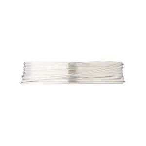 Wire, fine silver, half-hard, round, 28 gauge. Sold per 25-foot spool.