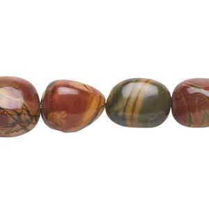 Red creek jasper 1pkg1, nugget bead 15.5-16 inch small